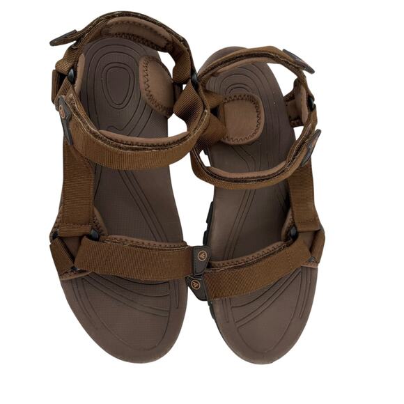 Atika Hiking Sandals Mens Size 10 Brown Arch Support Open Toe Hook Loop Straps - Picture 2 of 9